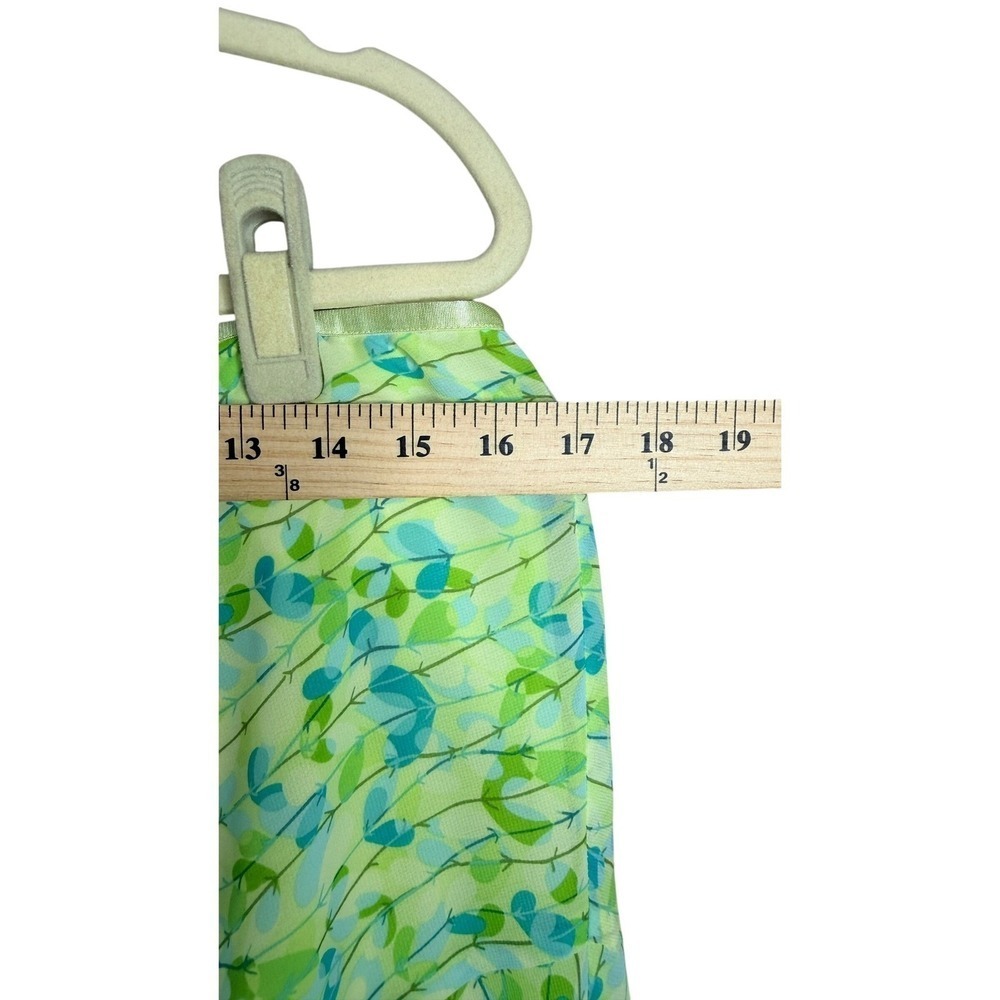 Lane Bryant Green Blue Floral Chiffon High-Low Ruffle Skirt Plus Size 14/16 - Picture 4 of 5